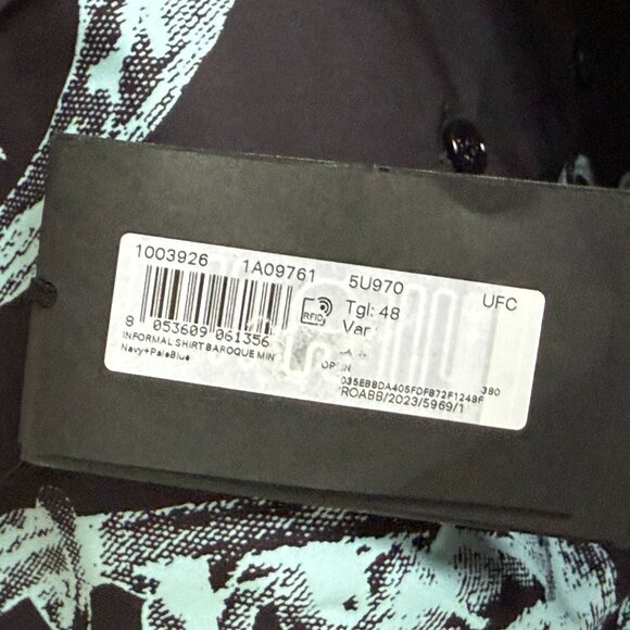 Versace INFORMAL SHIRT BAROQUE MINT PRINT POPLIN FABRIC - Picture 8 of 13